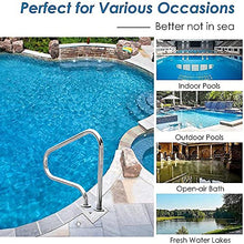 Swimming Pool Handrails Stainless Steel 3-Bends Grab Ladder Curved Spa Handrails Easy to Install (Thickness:1.0mm) ()