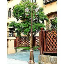 EliteBloom Solar Street Lights Outdoor Lamp Post Light, Waterproof High Pole Light Aisle Villa Landscape Light Anti-Rust Lighting Fixture Park Patio Road Post Lamp (Bronze Height 290cm)