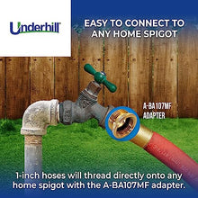 Underhill UltraMax Commercial Garden Water Hose 100 ft, Rubber, Flexible, Anti-Kink, 200 psi WP, 800 psi BP, H10-100, 1 Inch x 100 ft NPSH, Red