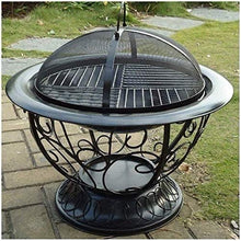 Fire Pits Outdoor Wood Burning Outdoor Fire Pit Deep Bonfire Wood Burning Patio & Backyard Firepit for Outside with Round Spark Screen, Fireplace Poker with Cover BBQ Cooking for Outsid