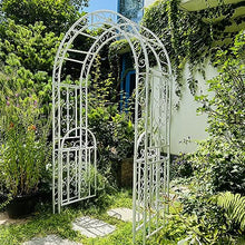 MELPHI Garden Arbor with Gate, Metal Garden Arch with Trellis for Climbing Plants, Roses, Vines, Outdoor Garden Archway for Wedding Bridal Party Decoration Ceremony (Color : Green)