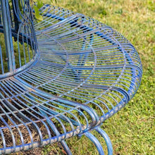 Zaer Ltd. International Victorian Style Round Metal Tree Bench in Victorian Style Paris 1968" (Cobalt Blue)