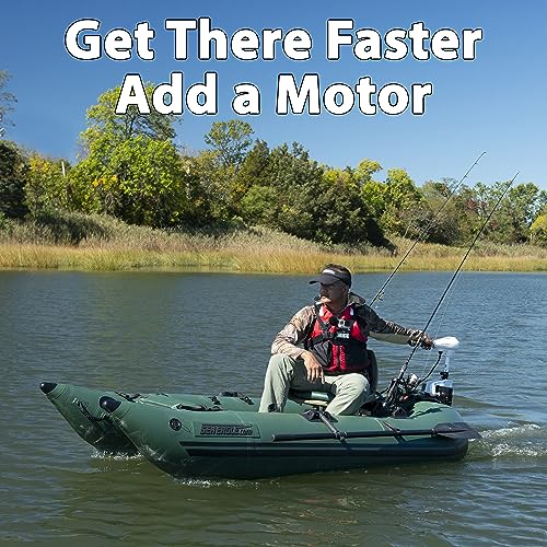 Sea Eagle 285 Frameless Inflatable 9’ Pontoon Fishing Boat Green