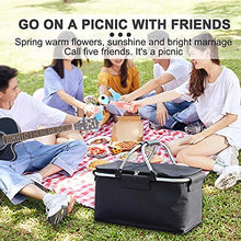 FMOPQ Folding Picnic Pouch Basket Camping Cooler Bag Insulated Bag Outdoor BBQ Travel Camping Fishing Storage Box Organizer Container (Color : B) (B)