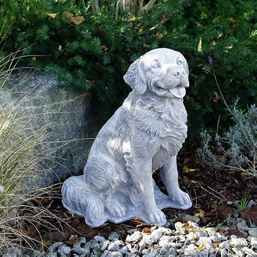 Massive Retriever Dog Figurine Concrete retviever Dog Memorial Sitting Retriever Sculpture Garden Handmade Decoration
