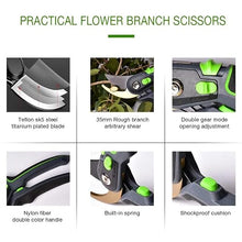 MVNOIRE Plant Trim Horticulture Pruner Cut Secateur Shrub Garden Scissor Tool Branch Shear Orchard Pruning Shears