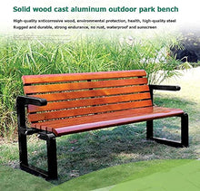 ERoomQ Outdoor GThe Bench,Outdoor GThe Patio Bench for Your Leisure Time,Weatherproof GThe Benches Made of Cast Iron and Solid Wood, 2-4 Seat Bench with Backrest (1.2M)