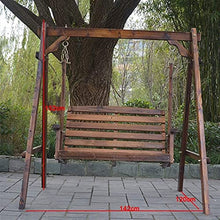 KYTGFH Large Outdoor Porch Swing Garden Patio Swing Chair Garden Swing Outside Furniture Outdoor Swing Chair,All Solid Wood Waterproof with Flower Vine Terrace Rocking Chair(Brown Have Flowers)