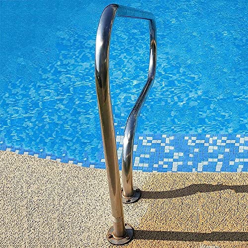 ZEELYDE Pool Grab Handrail / Pool Ladder, Pool Safety Handrail, Sturdy Pool Safety Handrails, 31.5 x 31.5 Inch Pool Handrail, Premium 304 Stainless Steel Pool Handrail for Recessed Swimming Pools with