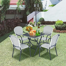 ONMYJFD Set of 4 Patio Dining Chairs with Stackable arms no Assembly Required