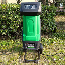 Eoweiot Electric Wood Leaf Branch Chipper Shredder 2400W Leaf Mulcher, Max.40mm Cutting Capacity 30M Power line