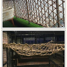 Rustic Fence Hemp Rope Net,Banister Decoration Netting for Chicken Coop Deer Fence Monkey Bar Poultry Nest,Small Animal Climbing Mesh for Bird Parrot Cat,Jungl(Size:3M×7M(9.8FT×22.9FT),Color:Jute)