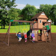 Backyard Discovery Mount Triumph Cedar Swing Set Light Brown