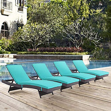 Ergode Convene Outdoor Sectional | Durable Rattan Lounge Chair Set - 4 Patio Chaise Lounges | All-Weather Cushions | Versatile Design