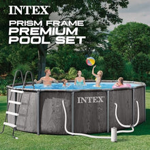 INTEX Prism Frame 18ft x 48in Round Above Ground Swimming Pool Set w/Pump