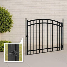 Fencer Wire Heavy Duty Arched Decorative Fence Gate, 4FT Height x 5FT Width Outdoor Fence Gate, Outdoor Anti-Rust Metal Steel Gate for Fencing Barrier, Garden Gate with Gate Lock