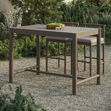 Modway Eleni 56-Inch Outdoor Teak Wood Bar Table in Weathered Gray Teak – Rectangular Patio Bar Table with Slatted Top for Patios, Decks, Or Gardens