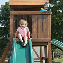 Swing-N-Slide Mont Eagle Play Set with Swings, Slides, Rock Wall, Picnic Table Green