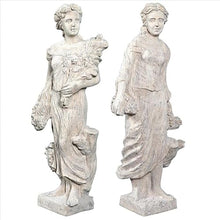 Design Toscano Flora and Proserpina Outdoor Garden Statues Set of Two 44 inch Antique Stone