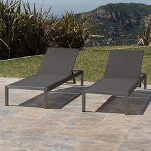 Heliodeck Outdoor Adjustable Chaise Lounge Chair Set of 2, Heavy Duty 400LBS Capacity Aluminum Frame with Breathable Mesh Seat, UV Resistant Patio Recliner for Pool, Beach, Yard