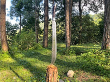 Fwosi Tactical Machete - 13-Inch Full Tang Magar Machete Fixed Blade Knife, Custom Knife with Carbon Steel Blade - Handmade in Nepal - Plus Leather Sheath with Belt Loop