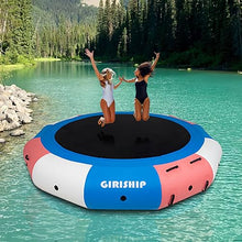 GIRISHIP Inflatable Water Trampoline 15FT with Electric Pump Blue-Pink-White