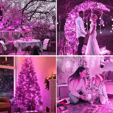 LAMPHOME Pink Valentine's Light, 1200LED (24pk of 50L) Mini Christmas String Lights,Pink Lights for Outdoor Valentine's Day Garland Wedding Party Xmas Tree Decoration,Commercial Grade