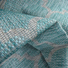 Unique Loom Outdoor Trellis Collection Area Rug - Trellis (Square 13' 0" x 13' 0", Aquamarine/ Gray)