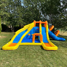 Bounceland Big Splash Triple Water Slides and Pool with Blower, 24ft x 21ft x 8ft, Outdoor Fun for Kids