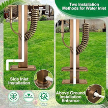 Antique Bronze Outdoor Water Column with Faucet Hose Stand, Stainless Steel Garden Tap Vertical Floor Mounted Hydrant Water Spigot for Irrigation Washing, 50/86cm(Bottom Inlet,86cm/33.7in,Style 2)