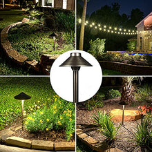 MIK Solutions LED Pathway 124 Landscape Light (6 Pack) 12V Solid Brass Low Voltage LED Light G4 3.5W 2700K Bulb Outdoor Mushroom Security Garden Patio Deck Pool Area Light for Beautiful Bright