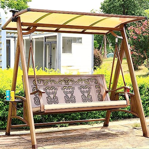 uhyOHF Outdoor Garden Swing Solar Rocking Chair Hammock Porch Swing Garden Swing Chair Canopy Swing Suitable for Garden Pool Side (D