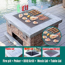 Outdoor Fire Pit Imitation Stone Outdoor Wood Fire Pit, Backyard Patio Garden Fireplace BBQ Grill Square Table, 75cm/29.5" (Color : Kit-2) (Kit 1)