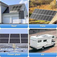 KZZAAO Solar Panel Kit 18BB N-Type 200W Solar Panel Mount Brackets 12V 24.3% High Efficiency Monocrystalline PV Module