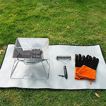 ZENIXXXX Camping Fireproof Cloth Grill Mat Picnic Barbecue Heat Insulation Pad Flame Retardant Glass Fiber Outdoor Blanket(M)