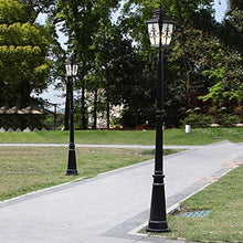 Outdoor Rainproof Anti-Rust Lawn Lantern Villa Park High Pole Street Lighting Landscape Fixture Aluminum Rustic Courtyard Ground Road Lamp Classic Pillar Post Light E27 Landscape Lighting (Black 2.7