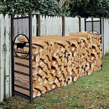 WXPWAMZ Oversized 96.9In Firewood Log Rack, Heavy Duty Wrought Iron Wood Stacker Holder For Outdoor Indoor Chimney/Hearth