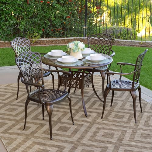Kinger Home Arden 5-Piece Outdoor Dining Set for 4 Bronze