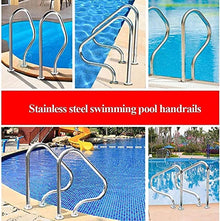 Pool Handrail Pool Rail Pool Railing 2Pcs Swimming Pool Handrails,304 Stainless Steel Safety Handrails,Easy-to-Install Ramp Bumper
