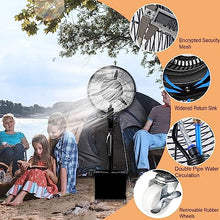 CUTPOIY Oscillating Misting Fan, 3 Speeds Pedestal Fan with Mist, Height Adjustable for Patio Backyard Workshop, Water Tank Cooling Fan