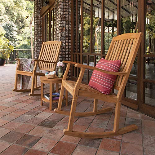 Cambridge Casual Ashford Teak Wood Outdoor Rocking Chair Set Natural Teak 2 Piece