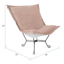 Howard Elliott Collection Patio Scroll Puff Chair Titanium- Alicante Blush