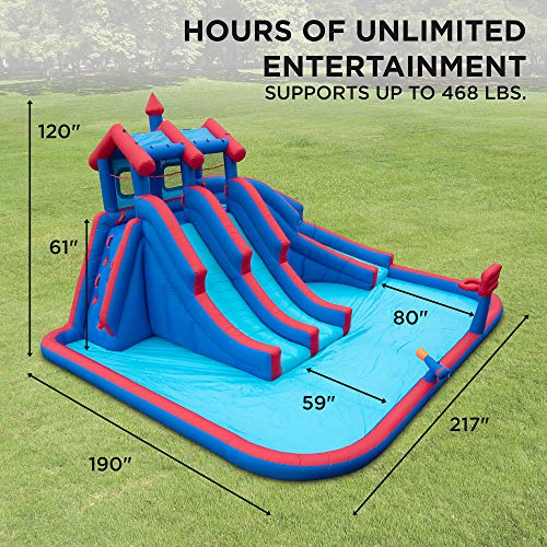 SUNNY & FUN Mega Sport Inflatable Water Triple Slide Park - Multicolor