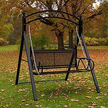 2 Person Patio Swing Seat, Kids Swing Chair Double Garden Seat for Patio, Garden, Poolside, Balcony,Black,Friendly321