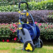 Garden Hose Reel Cart with Hose,Household Car Wash ABS+Aluminum Alloy Splicing Water Pipe Cart Rack, Retractable Garden Watering (20M)