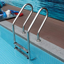 Stainless Steel Pool Ladder 2 Step Swimming Pool Handrail for Pool Entry Tube Wall Thickness 1mm No Need to embed/Silver / 130x50x18cm (Silver 130x50x18cm)
