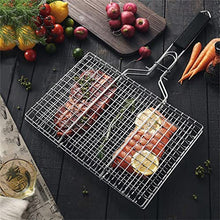 OEKFVCHVZ Grilling Net BBQ Grill Fish Basket Folding Portable Stainless Steel with Handle Outdoor Campin