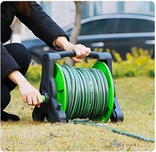 Gardening Hose Reel Cart, Outdoor Portable or Wall Mounted Hose Reel with Swivel Handle(30m)