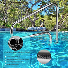 MSHOSAC Pool Safety Handrails Pool Handrails Swimming Pool Handrails Easy-to-Install Handrails 304 Stainless Steel Reinforced Base Spas Stair Handrails for Garden Backyard Pools