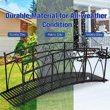 Kinpaw 8FT Extra Large Garden Bridge with High Guardrails Black
